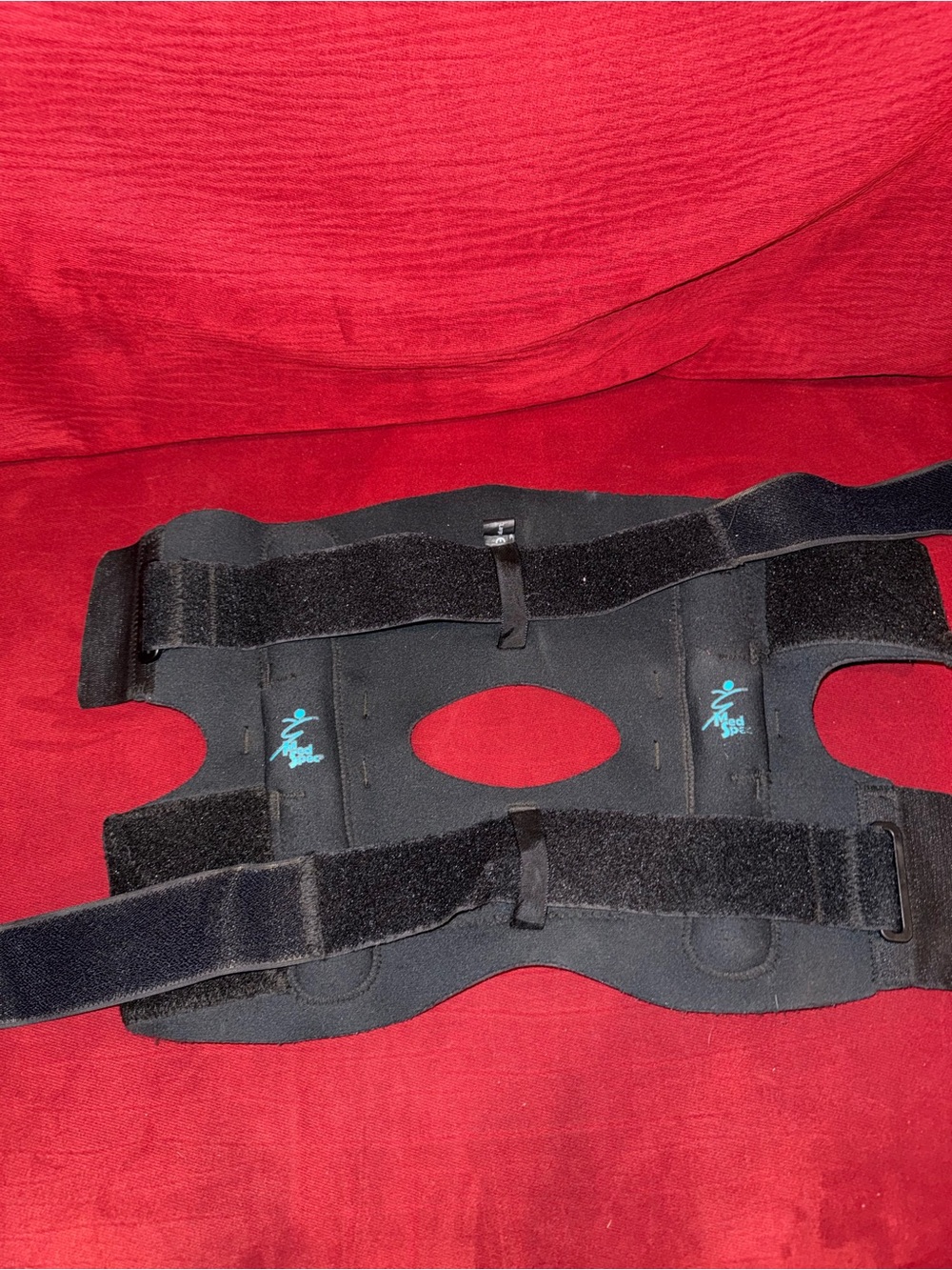 Adjustable Black Knee Support Brace with Open Patella Design